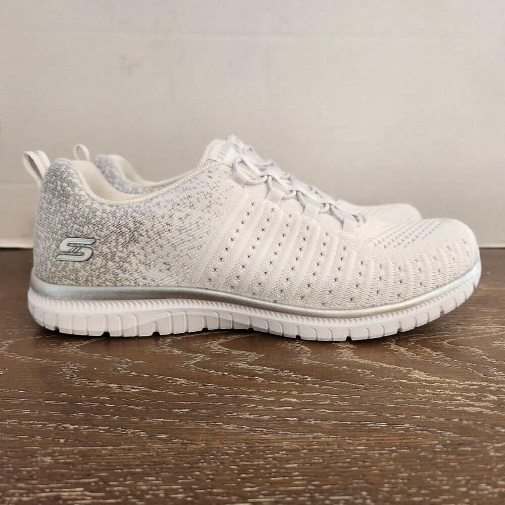 Skechers Virtue Lucent Memory Foam Women’s 10 White Slip-On Sneakers # 104424
